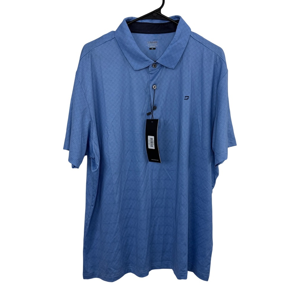Druids Alpha Polo Mens 2XL Blue Short Sleeve Golf Shirt Performance Activewear